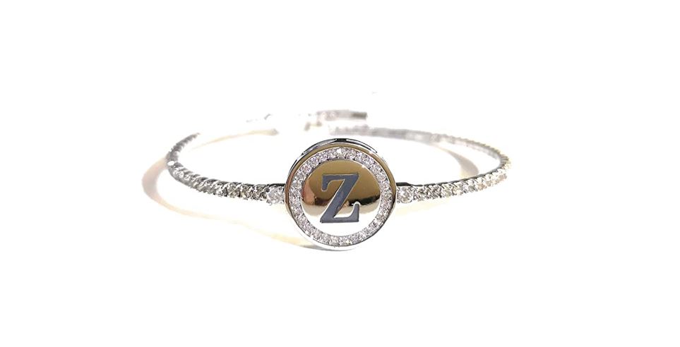 Bracciale donna Kiara lettera Z con zirconi bianchi KBRD1711B-Z