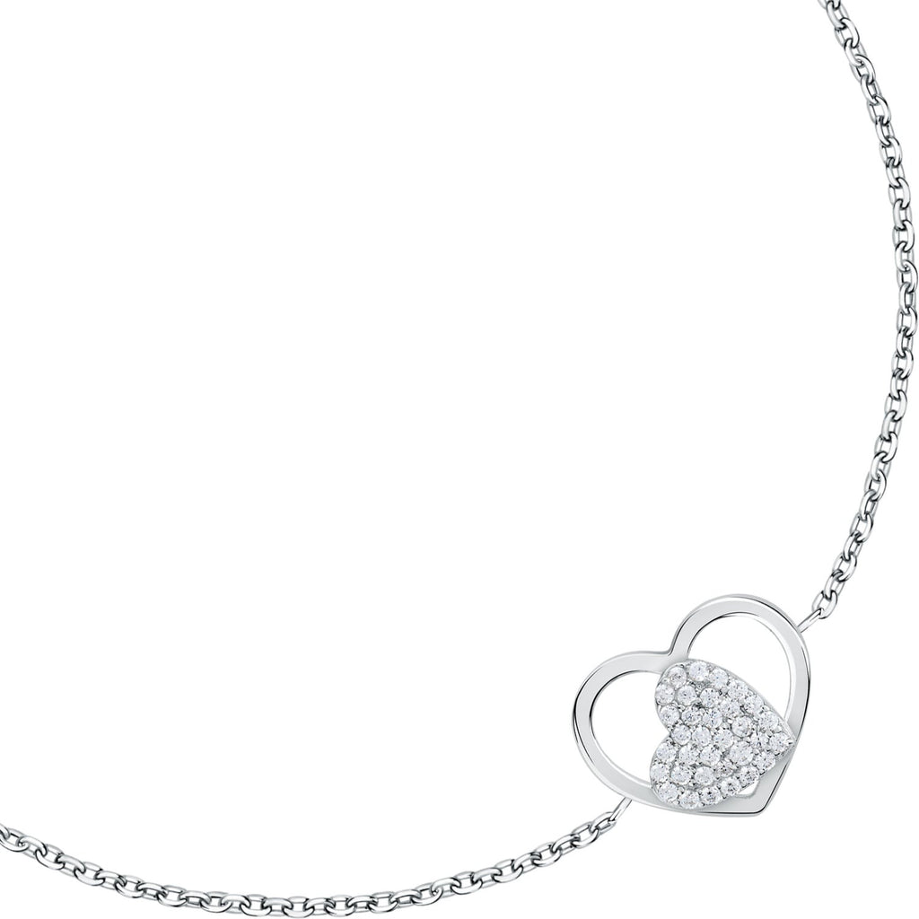 Bracciale donna Le petite story in argento con ciondolo cuore zirconato lps05awv19