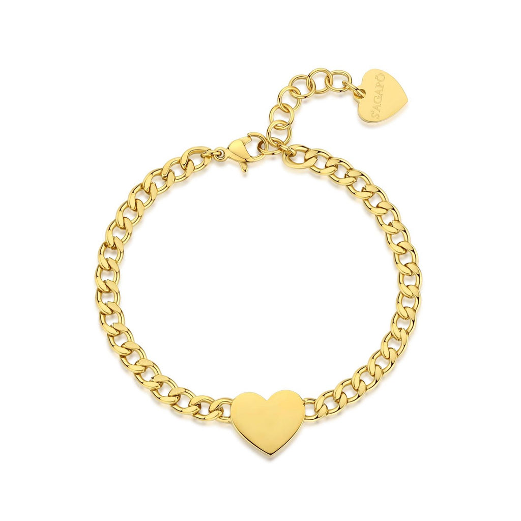 Bracciale donna Sagapò con cuore dorato syl14