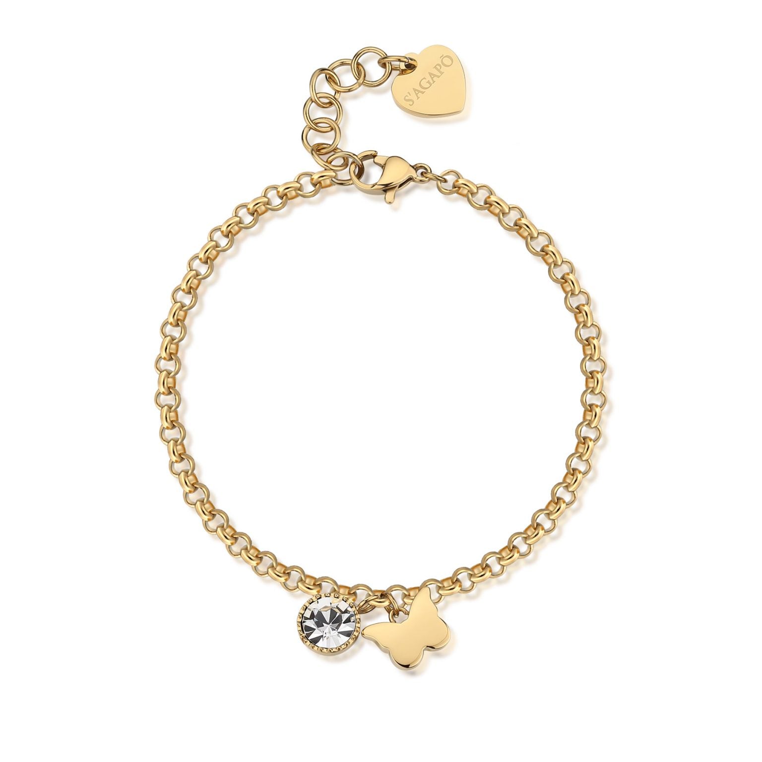 Bracciale donna Sagapò con punto luce con farfalla skt30