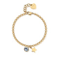 Bracciale donna Sagapò con punto luce e stella dorato skt28