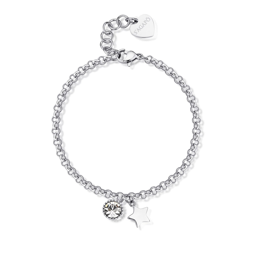 Bracciale donna Sagapò con punto luce e stella skt27