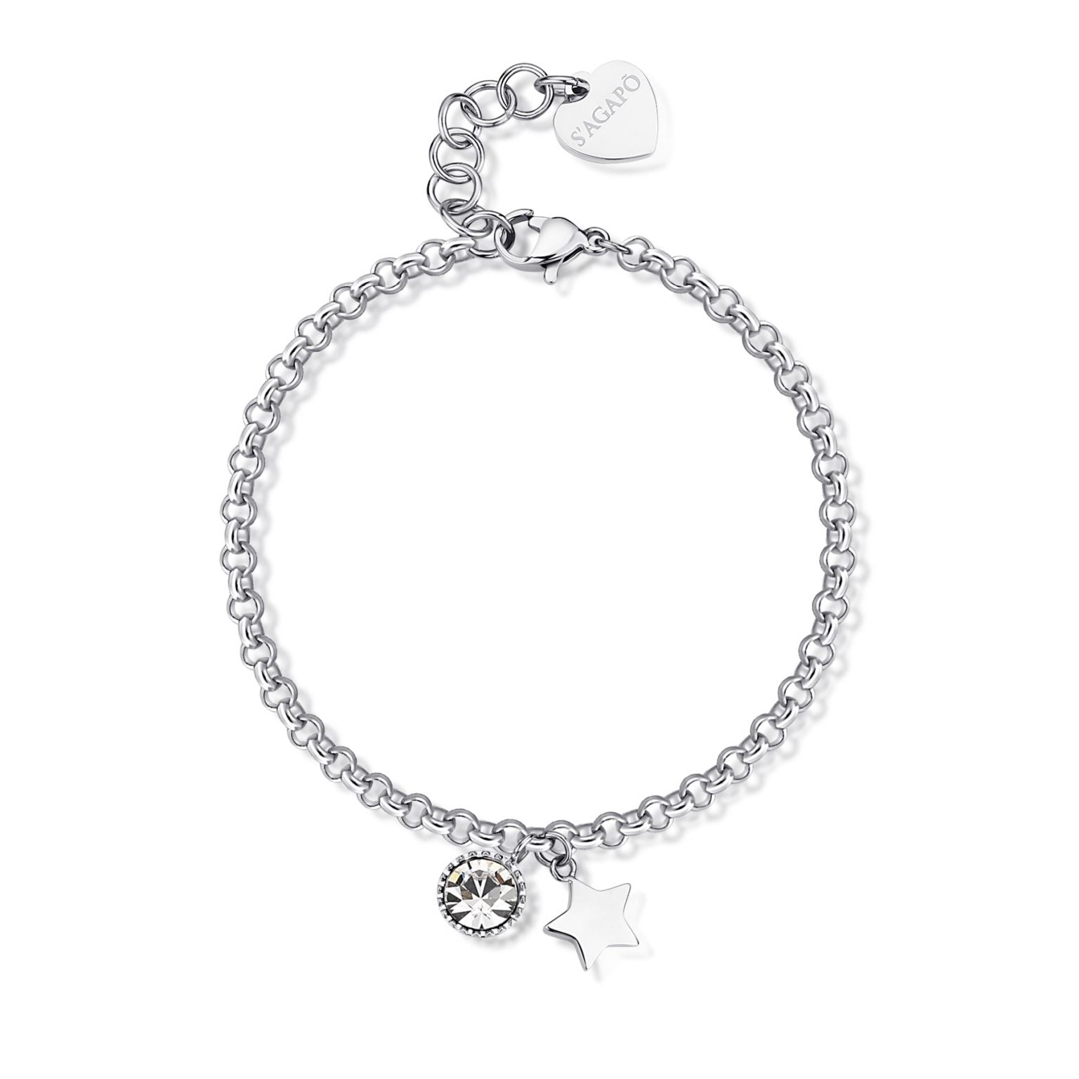 Bracciale donna Sagapò con punto luce e stella skt27