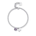 Bracciale donna Sagapò con punto luce viola e farfalla skt29