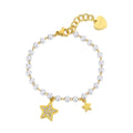 Bracciale donna Sagapò con stella dorata e perle sintetiche swi14