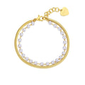 Bracciale donna Sagapò in acciaio dorato con perle sintetiche swi16