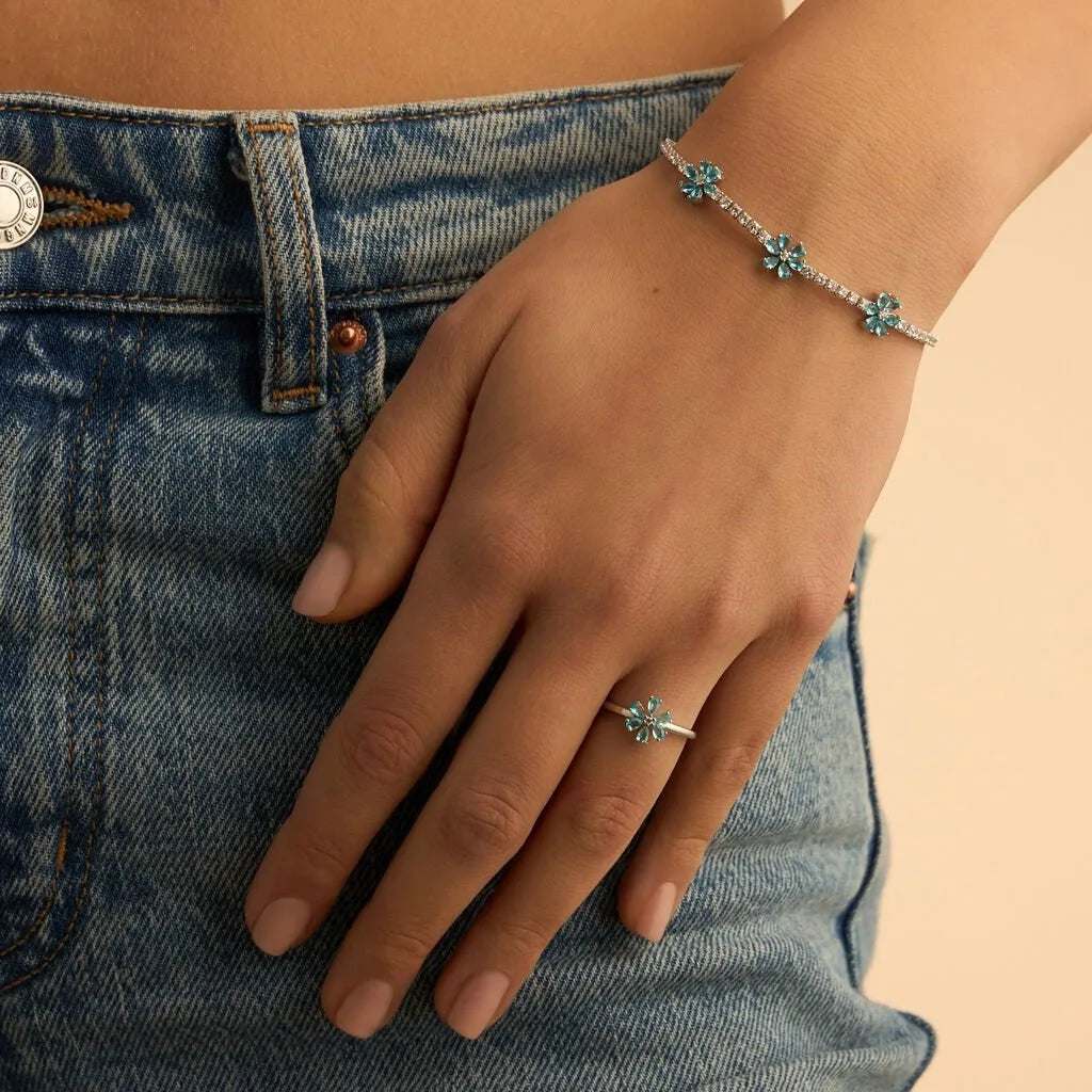 Bracciale donna Stroili con fiori azzurri 1691847
