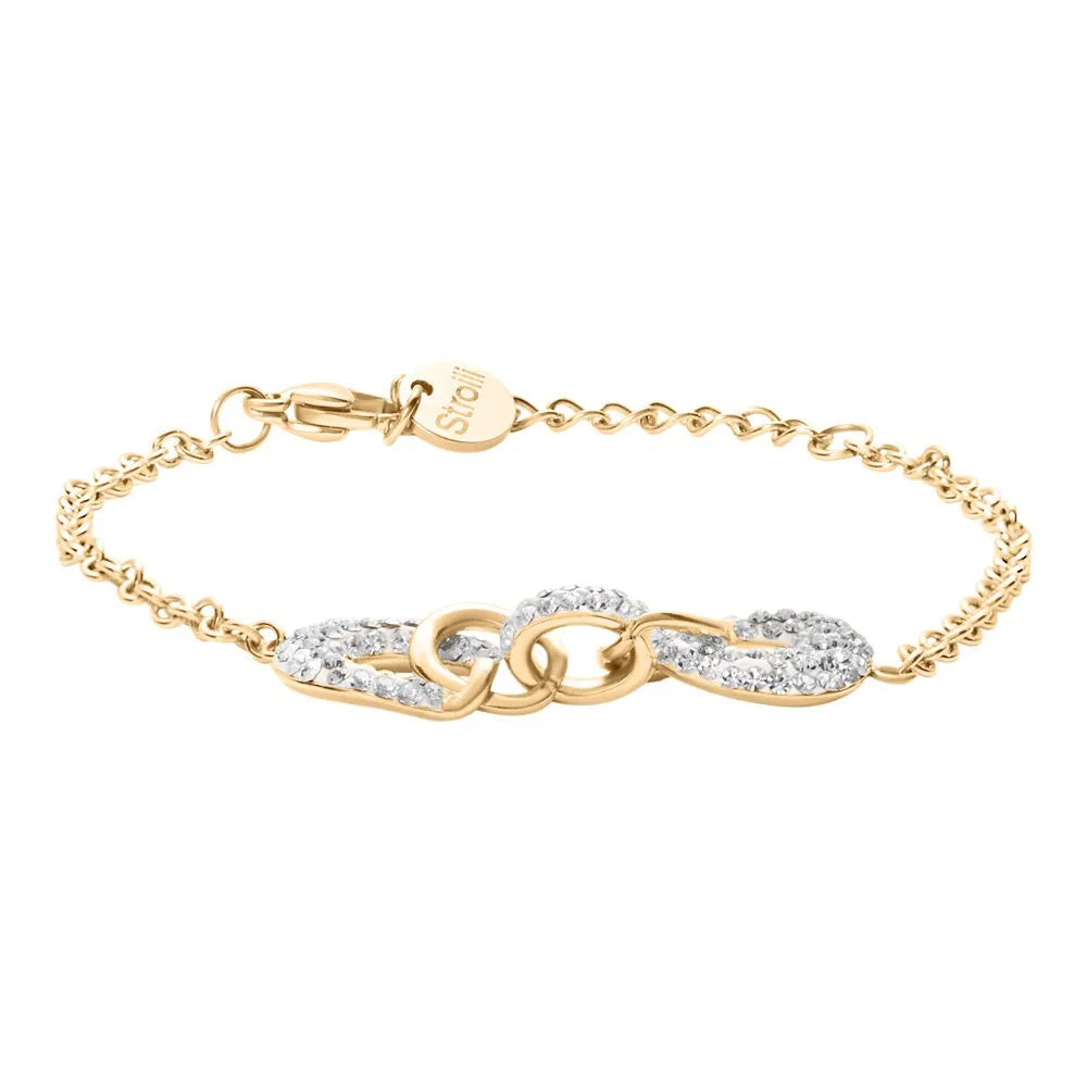 Bracciale donna Stroili in acciaio con cristalli bianchi