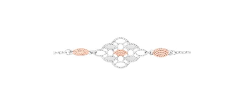 Bracciale donna Stroili in bronzo rodiato con passante arabeggiante bicolore 1673298