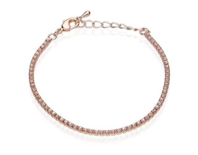 Bracciale tennis donna Stroili in metallo rosato e cristalli
