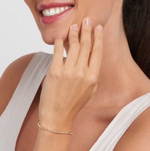 Bracciale tennis donna Stroili in metallo rosato e cristalli