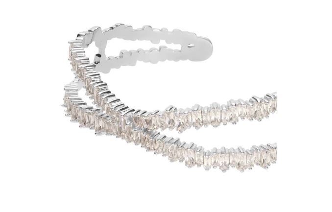 Bracciale donna Stroili rigido rodiato e strass con incrocio 1671145