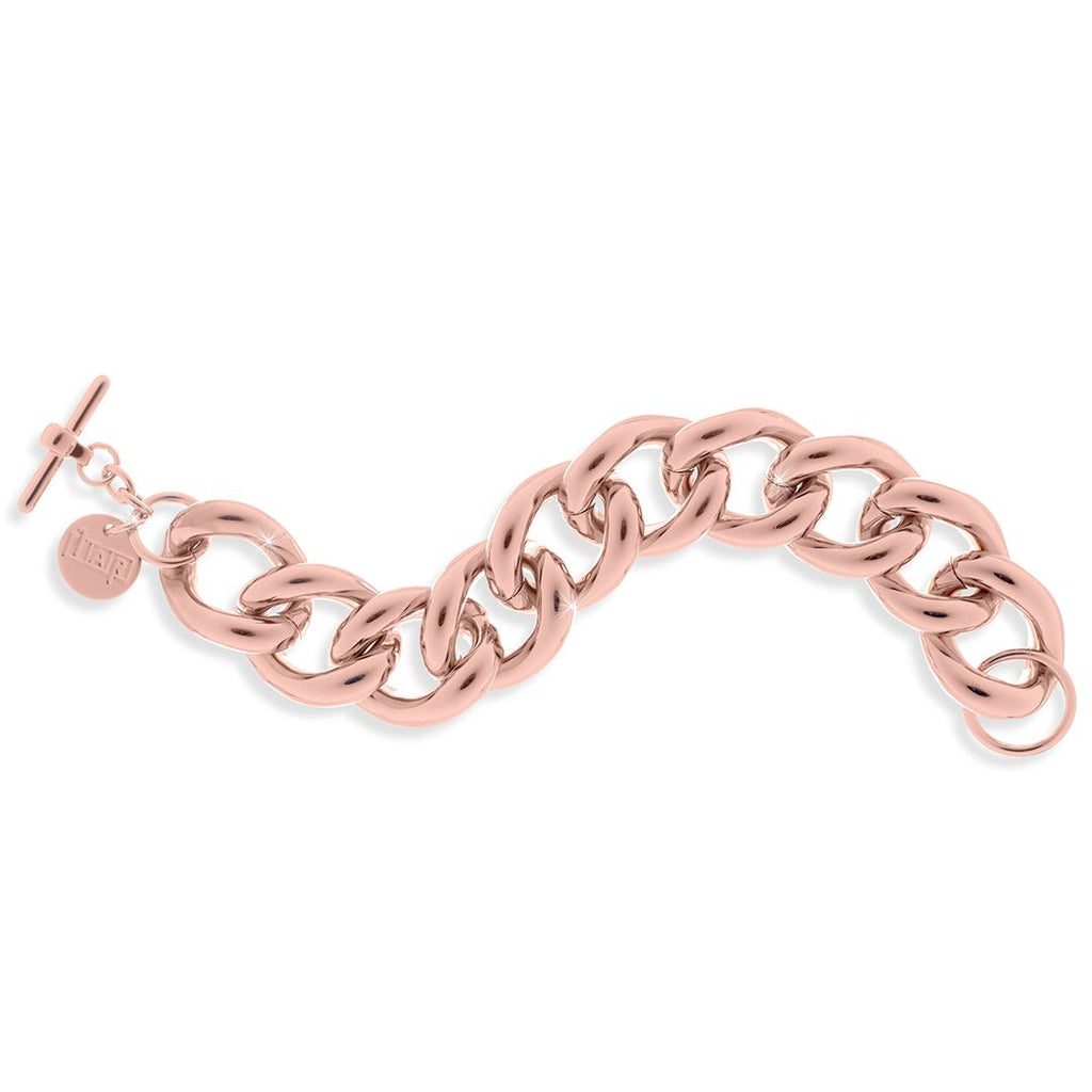 Bracciale donna Unoaerre catena grumetta maxi in bronzo dorato rosa 0708