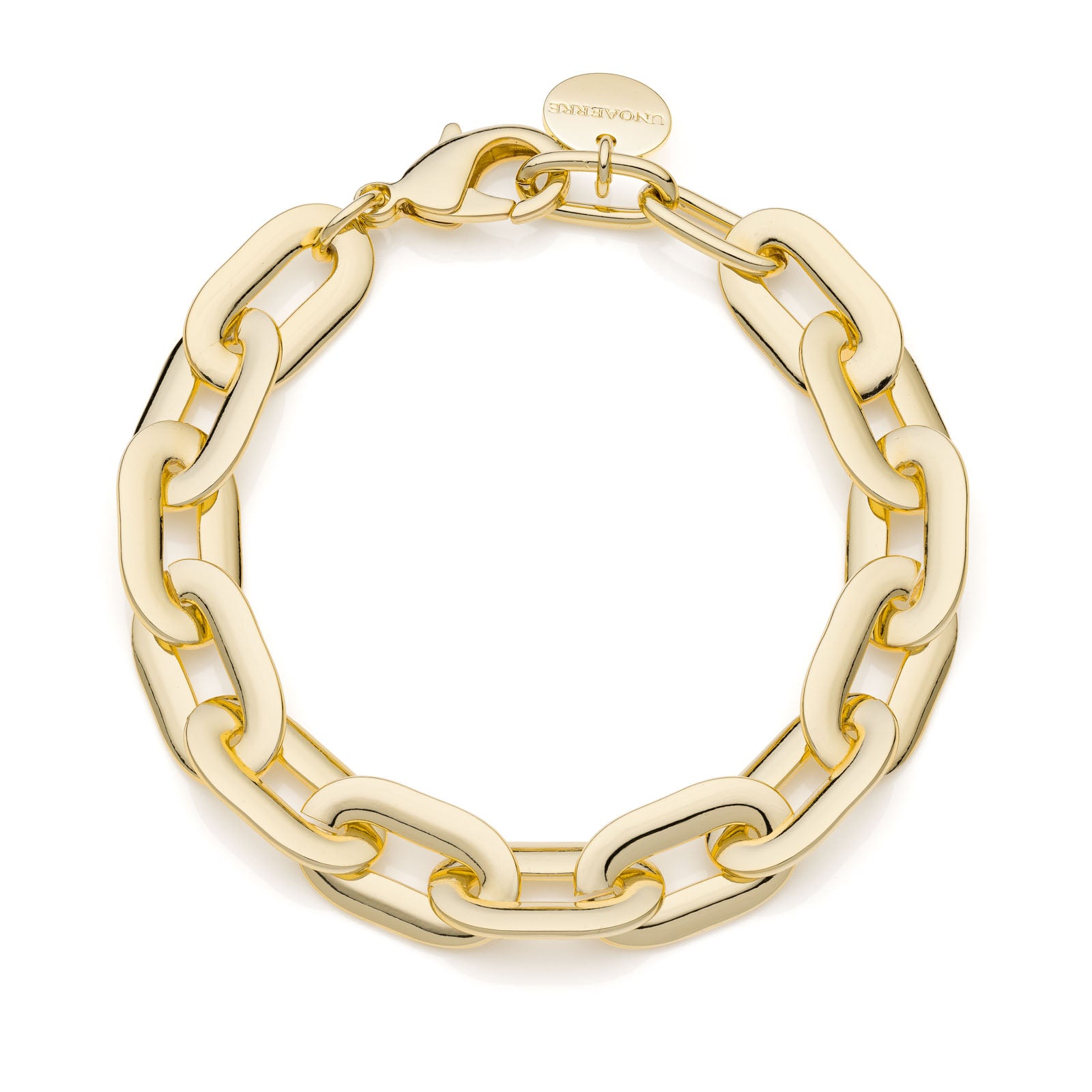 Unoaerre Damenarmband, goldfarben, ovale, flache Kette 2379
