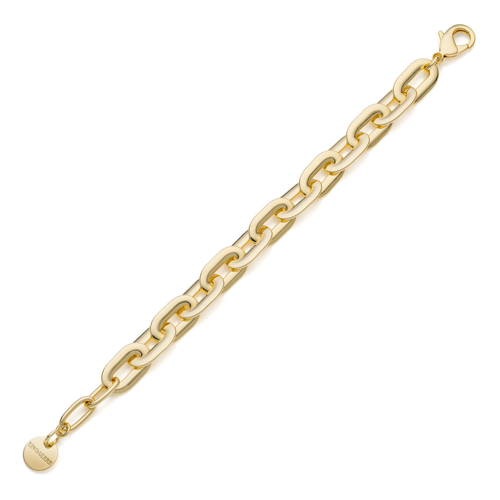 Unoaerre Damenarmband, goldfarben, ovale, flache Kette 2379