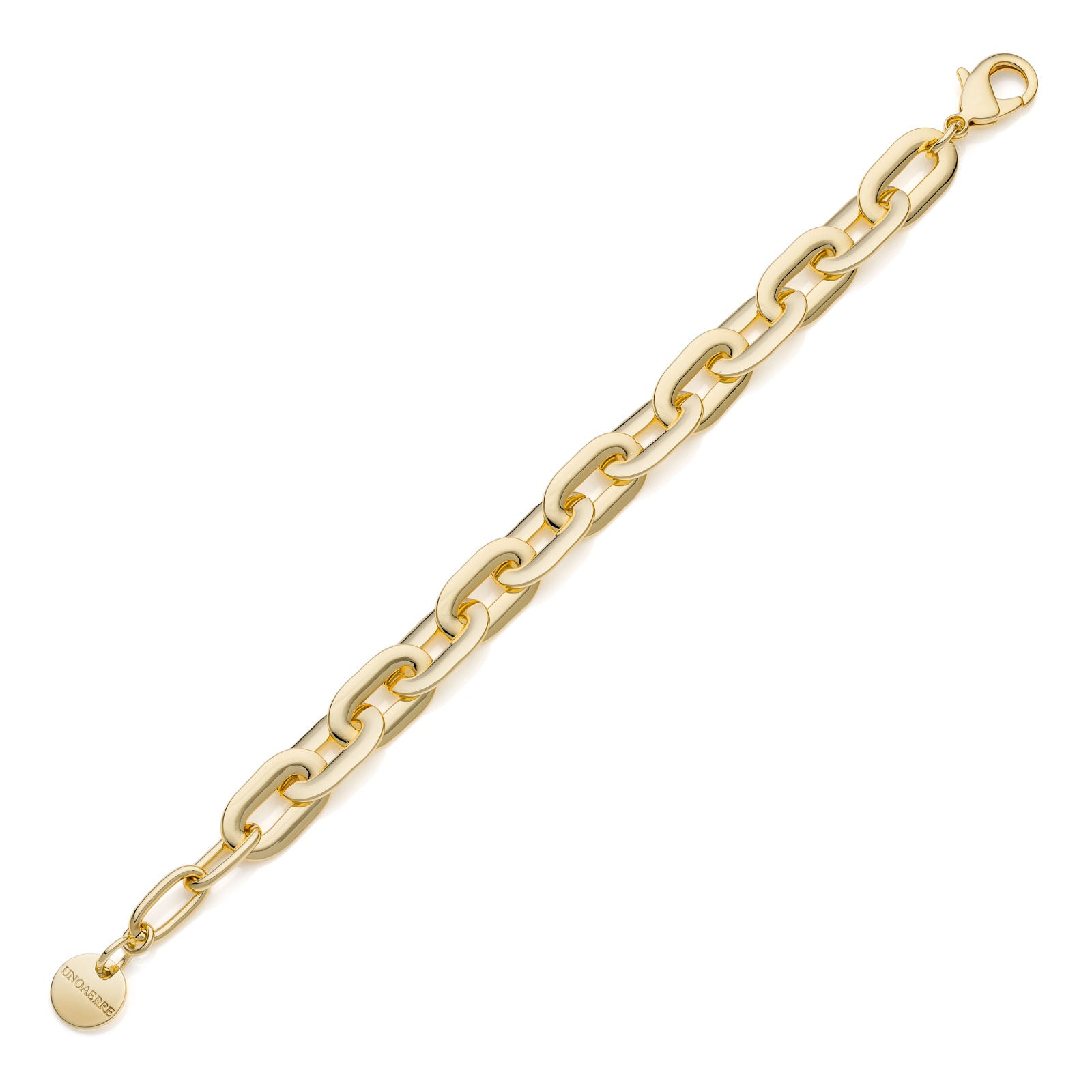 Unoaerre Damenarmband, goldfarben, ovale, flache Kette 2379