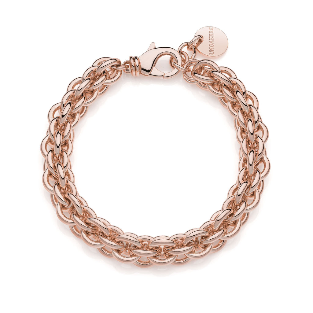 Bracciale donna Unoaerre multifilo in catena rolò rosa 2362
