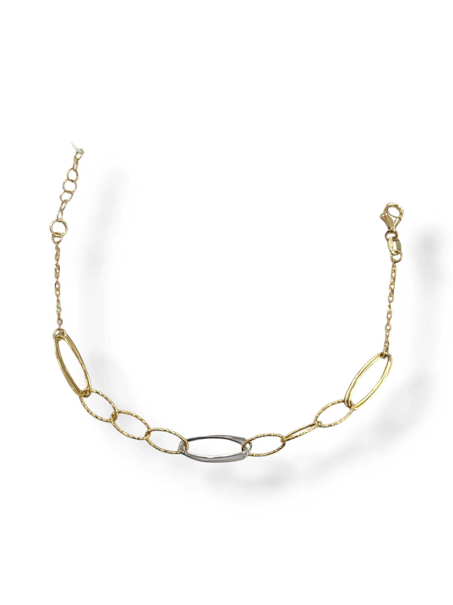 Bracciale donna bicolore in oro 9 carati lavorato Igold