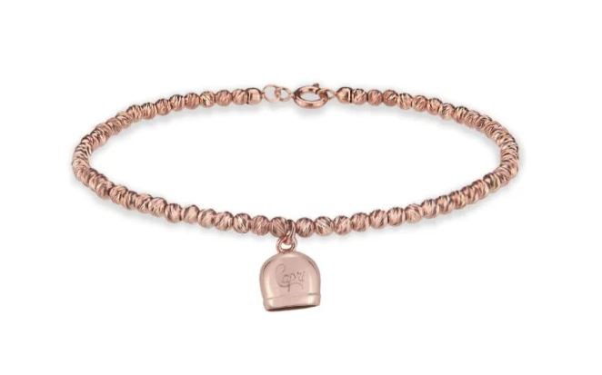 Damenarmreif Campana Capri aus Roségold-Silber mit diamantbesetzten Kugeln