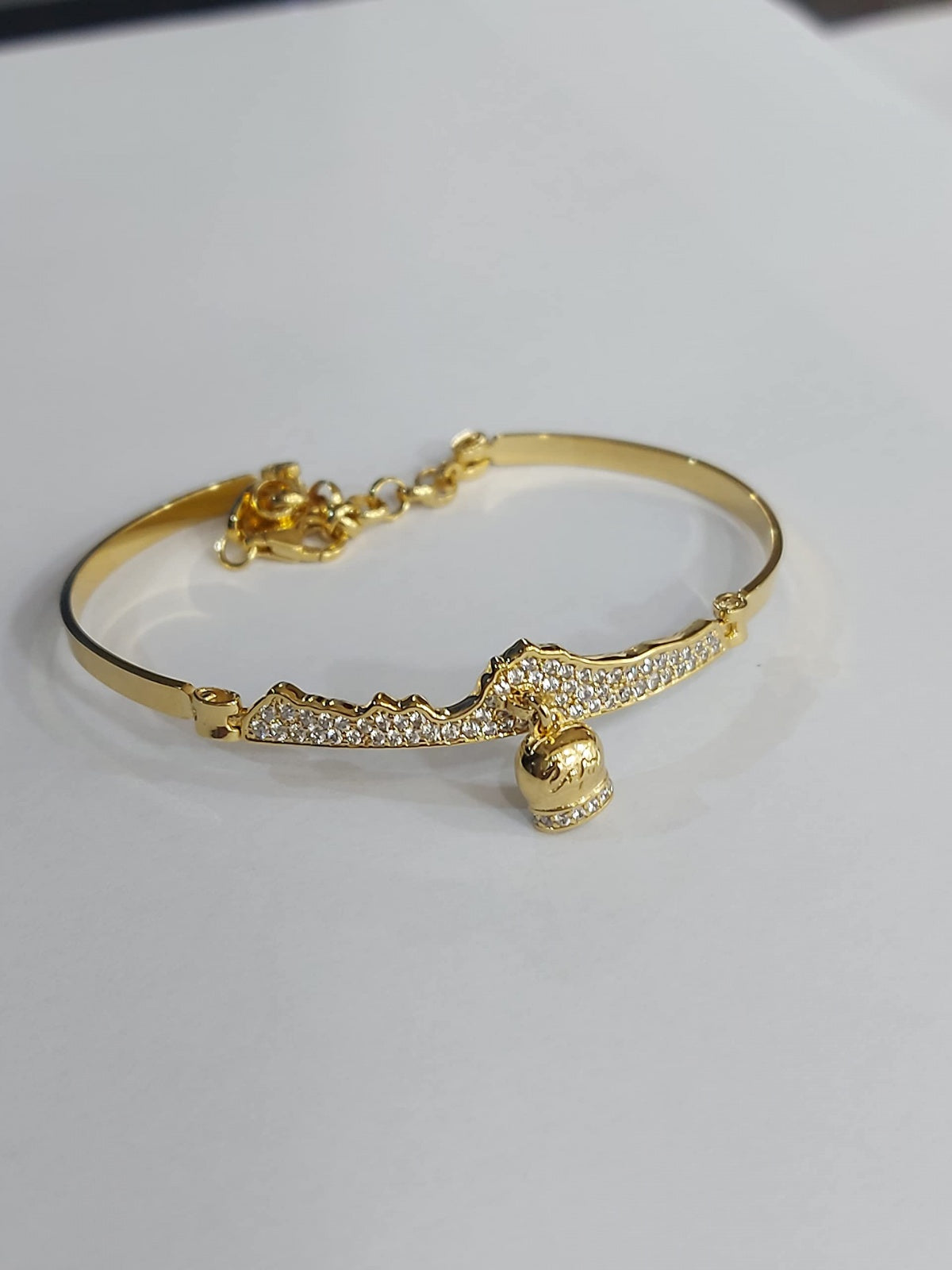 Bracciale donna campana capri dorata in argento 925 e zirconi