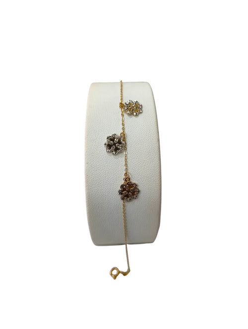 Damenarmband mit Kleeblatt-Anhängern aus 18 Karat Gelbgold
