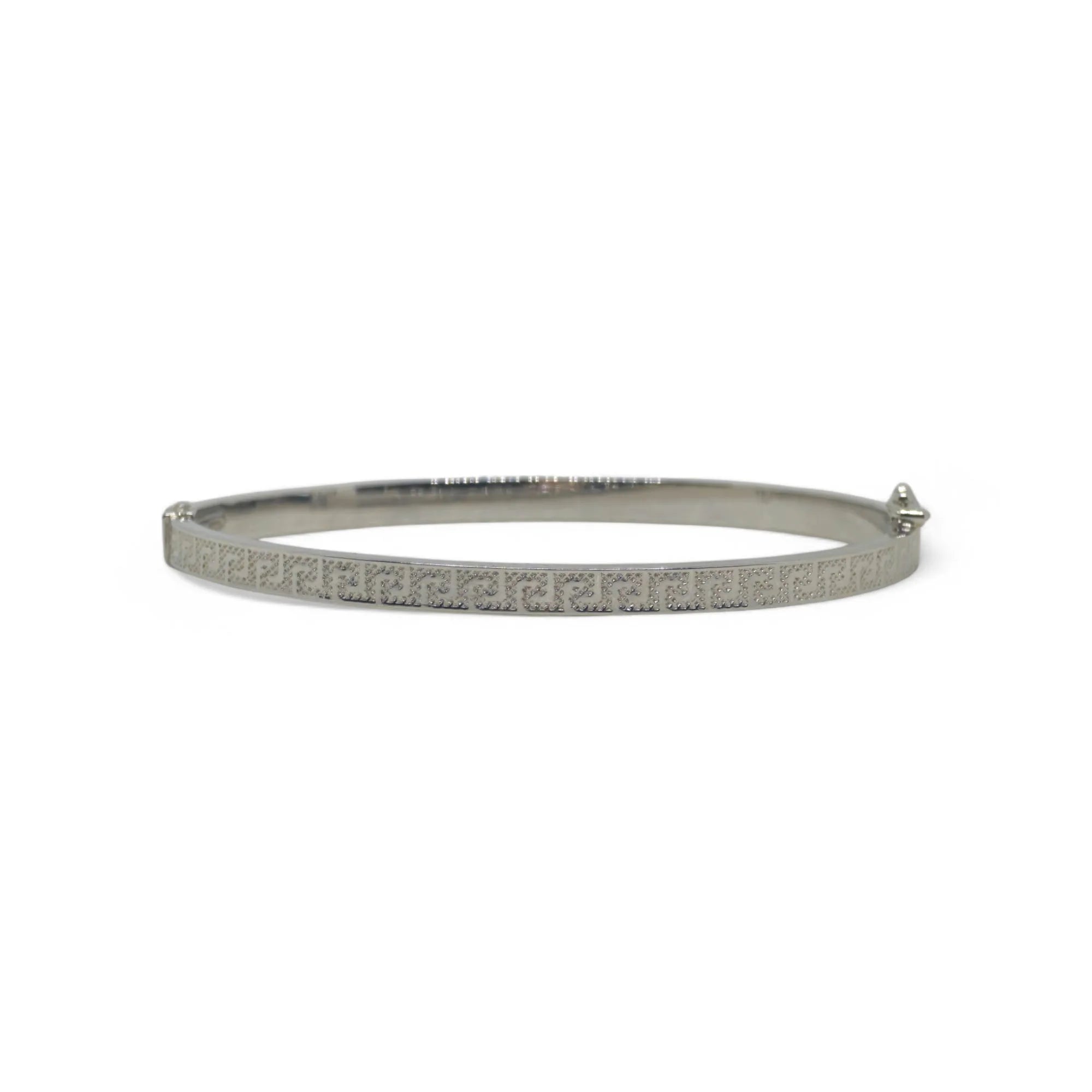 Bracciale donna con design greco in oro bianco 750