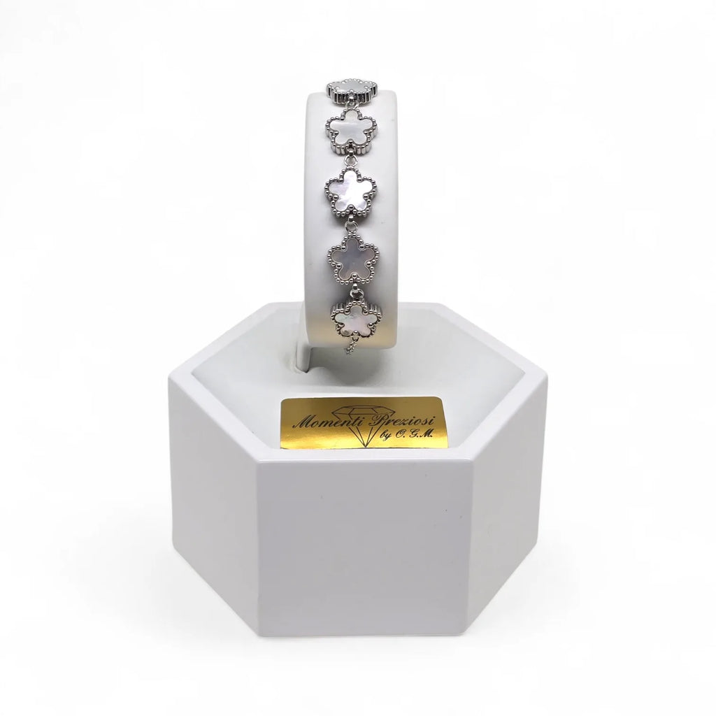 Bracciale donna gioielli Fiori Bianchi - Eleganza e Stile in Ogni Dettaglio