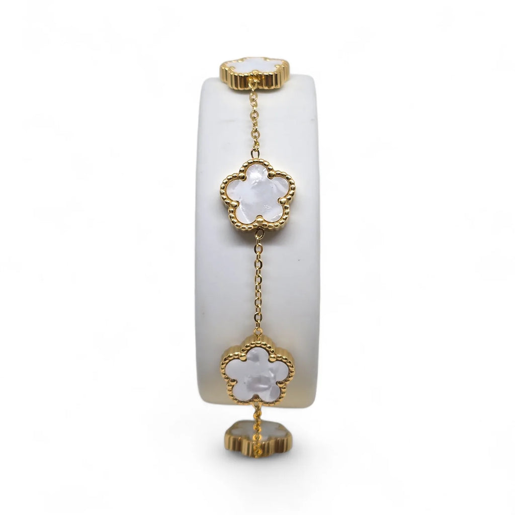 Bracciale donna gioielli Fiori Bianchi perla - Eleganza e Stile in Ogni Dettaglio