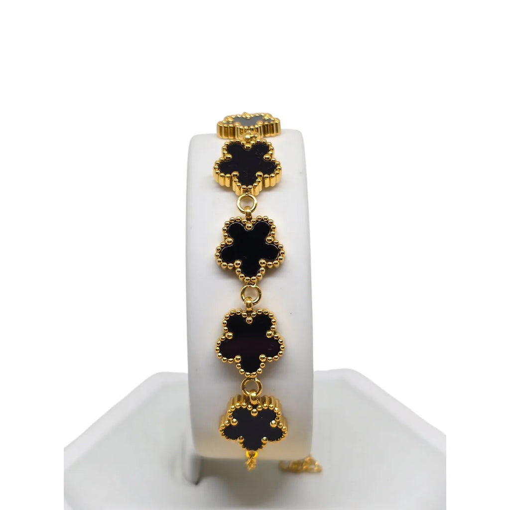 Bracciale donna gioielli Fiori Nero - Eleganza e Stile in Ogni Dettaglio