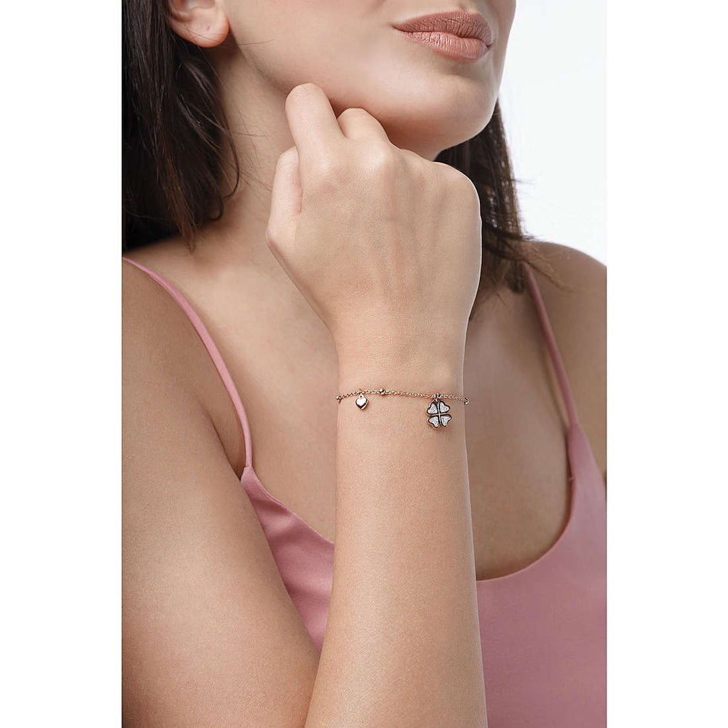 Bracciale donna gioielli Ops Objects glitter fancy quadrifoglio OPSBR-373
