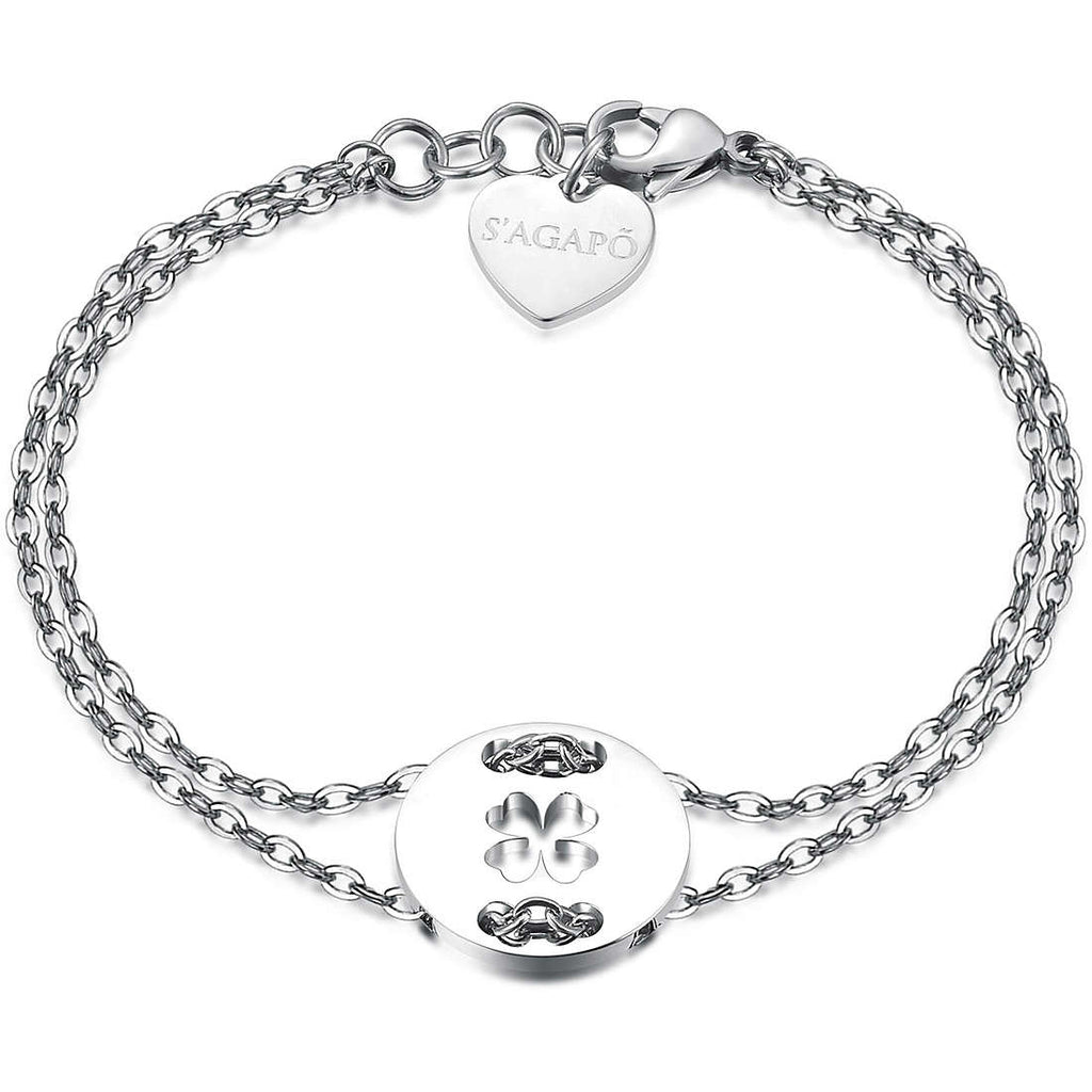 Bracciale donna gioielli Sagapò Be My Always sbm24 quadrifoglio