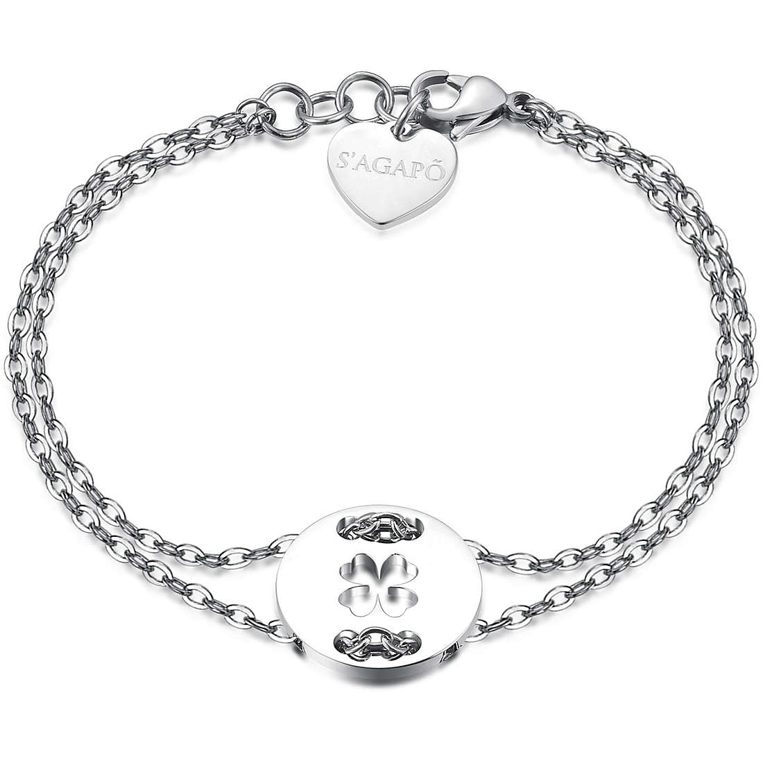 Bracciale donna gioielli Sagapò Be My Always sbm24 quadrifoglio