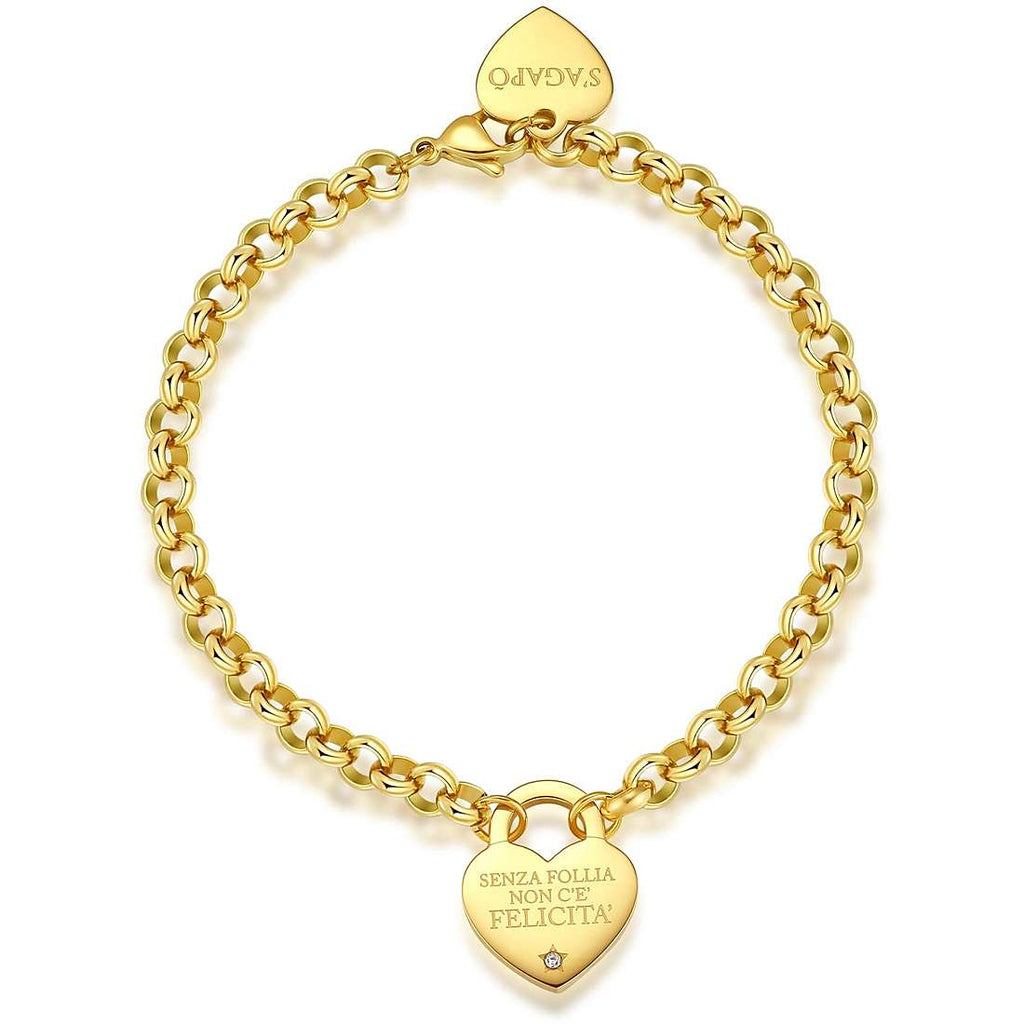 Bracciale donna gioielli Sagapò Be My Always sbm81 senza follia non c'è felicità