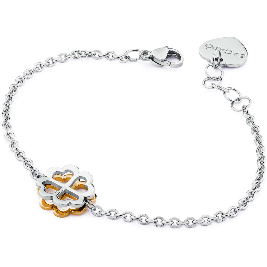Bracciale donna gioielli Sagapò Butterfly sbf17 quadrifoglio