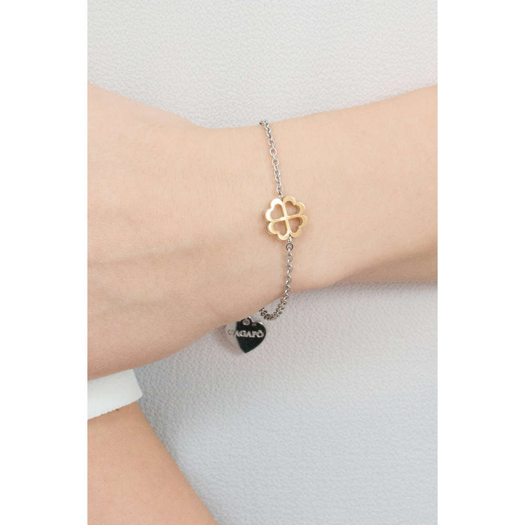 Bracciale donna gioielli Sagapò Butterfly sbf17 quadrifoglio