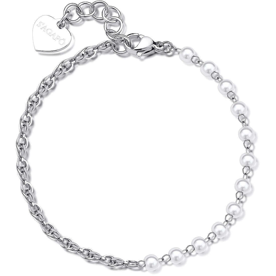 Bracciale donna gioielli Sagapò Chunky shk67 con perle sintetiche