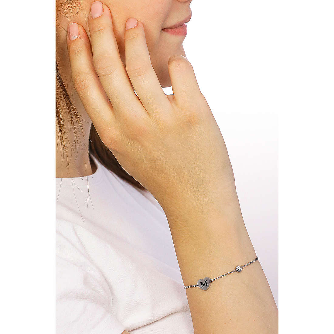 Bracciale donna gioielli Sagapò Click sck130 lettera M