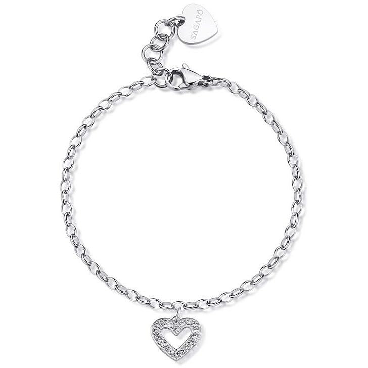 Sagapò HAPPY Damenarmband shar27 mit herzförmigem Zirkonia-Anhänger