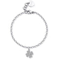 Bracciale donna gioielli Sagapò HAPPY shar29 con quadrifoglio zirconato