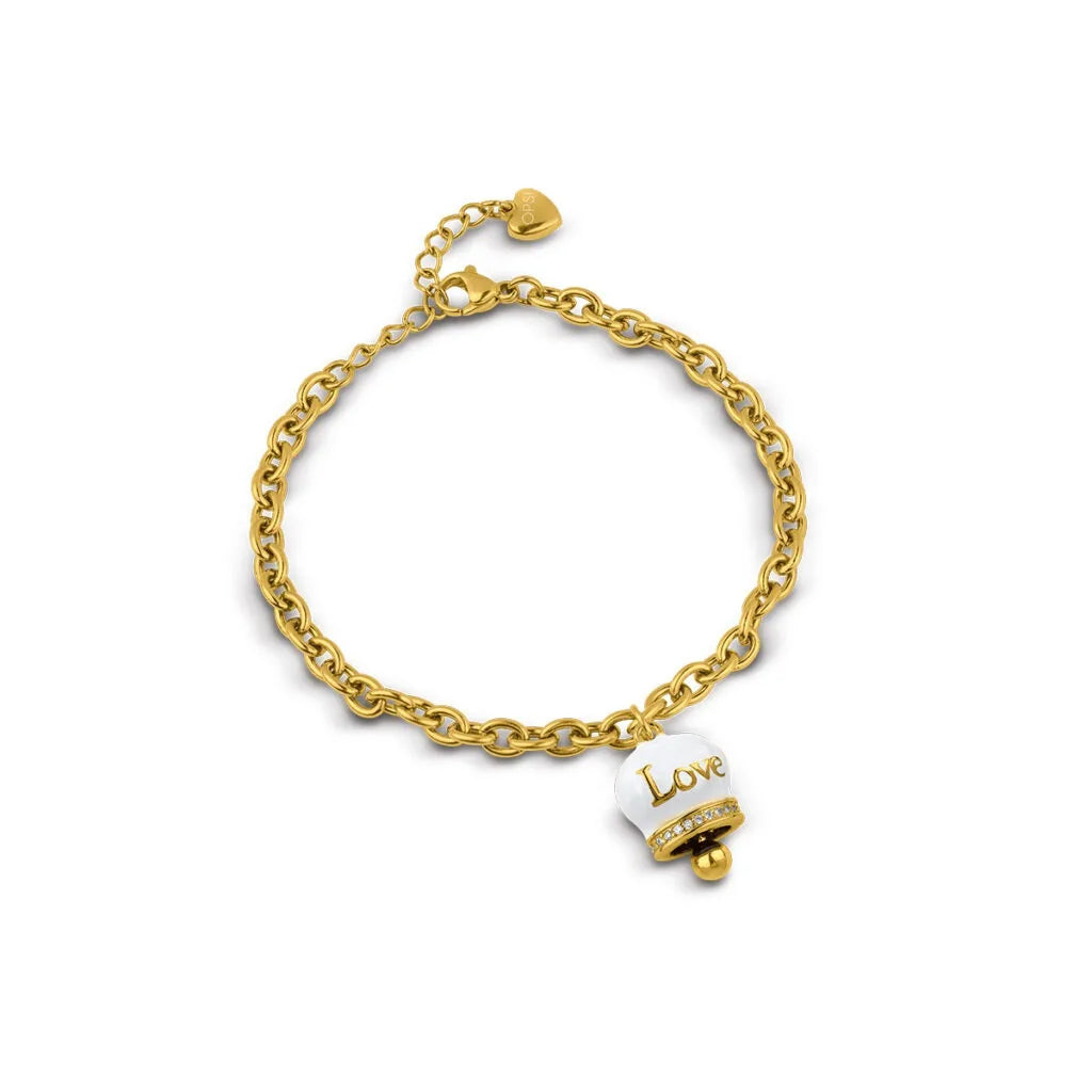 Bracciale donna in acciaio con campanella fortuna OPSBR-975