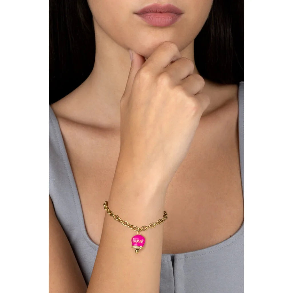 Bracciale donna in acciaio con campanella fortuna OPSBR-978