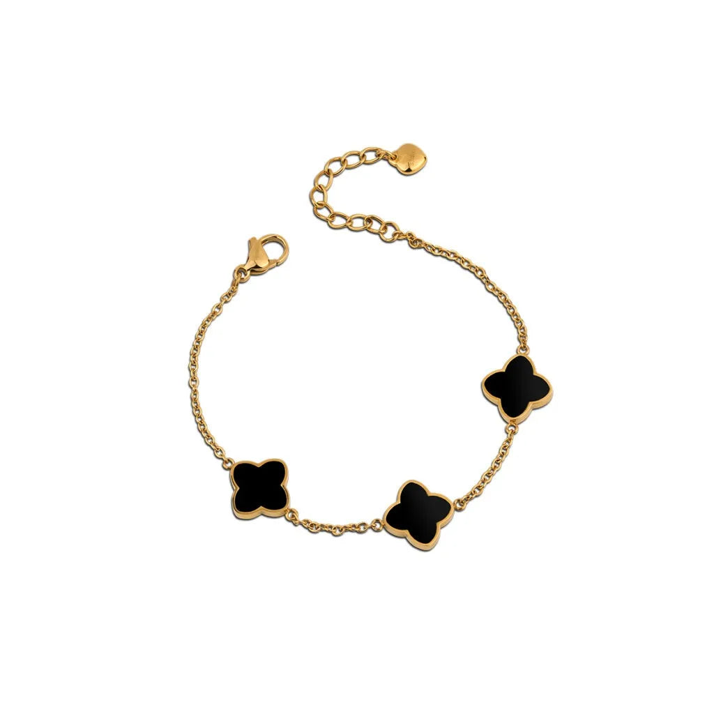 Bracciale donna in acciaio con quadrifoglio OPSBR-972