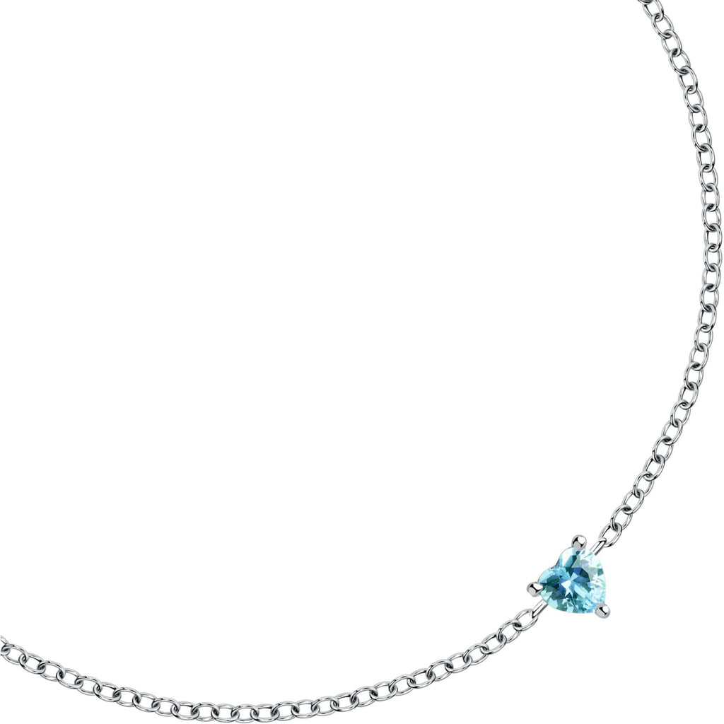 Damenarmband aus Silber La petite story Kristall Herz blau lps05awv09