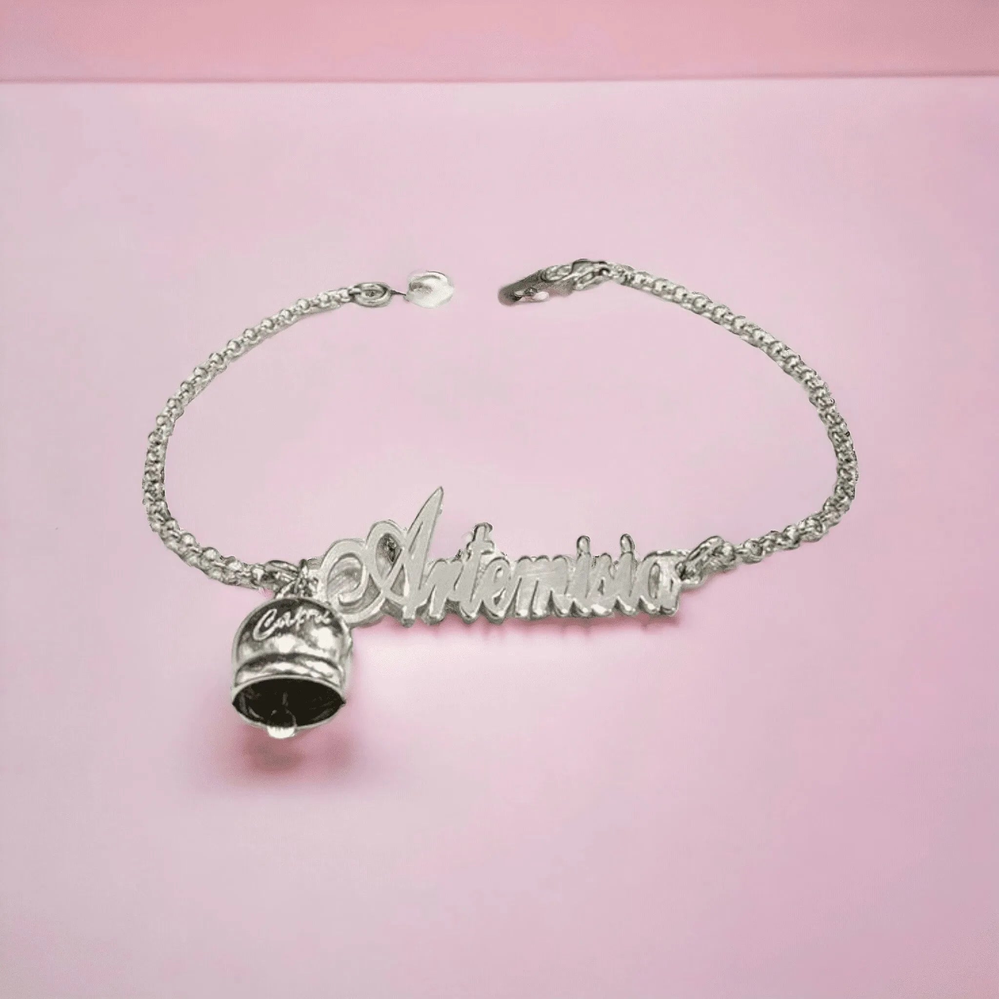 Bracciale donna in argento campanella capri con nome