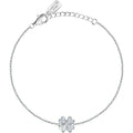 Bracciale donna in argento con ciondolo quadrifoglio zirconato lps05awv23