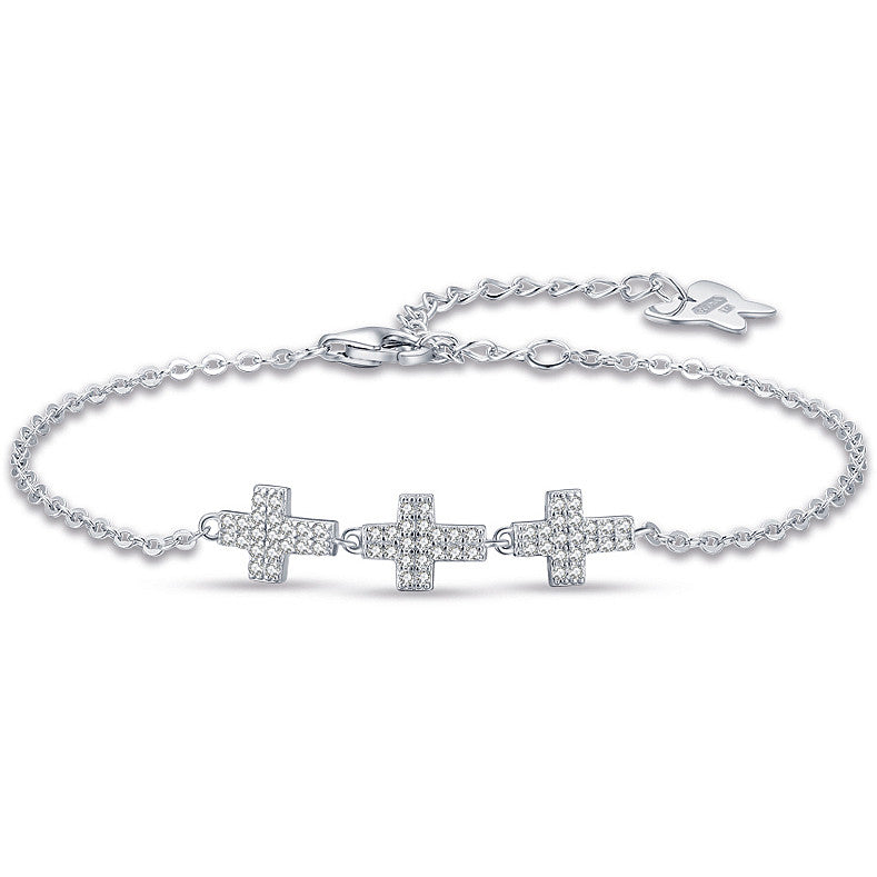Bracciale donna in argento con croci gioielli Melitea mb224