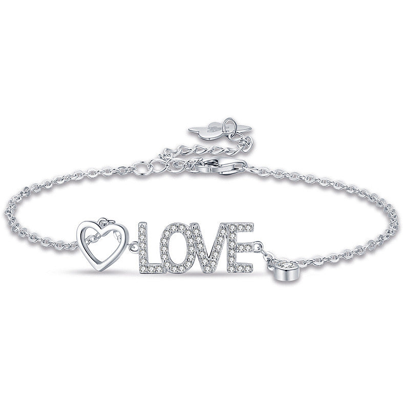 Bracciale donna in argento con scritta " love " gioielli Melitea mb223