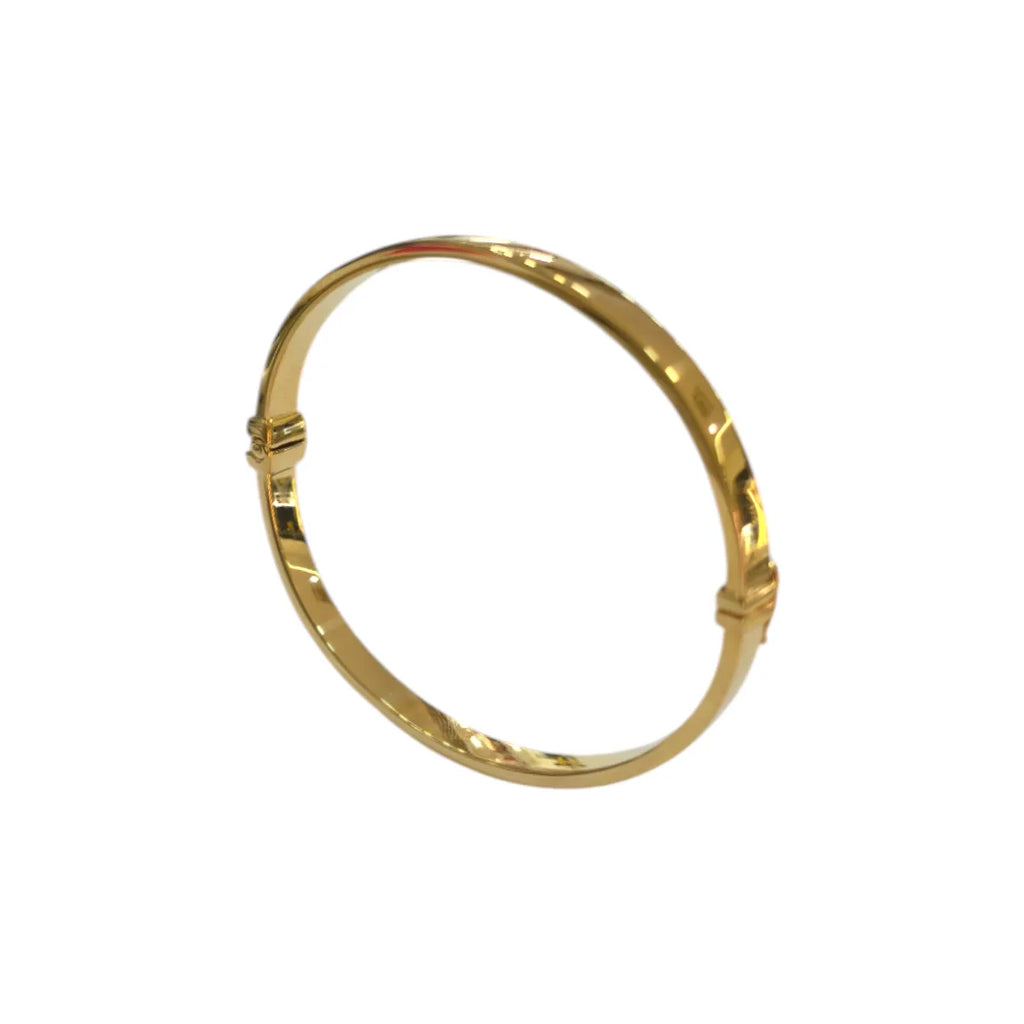 Bracciale donna in argento dorato liscio a manetta