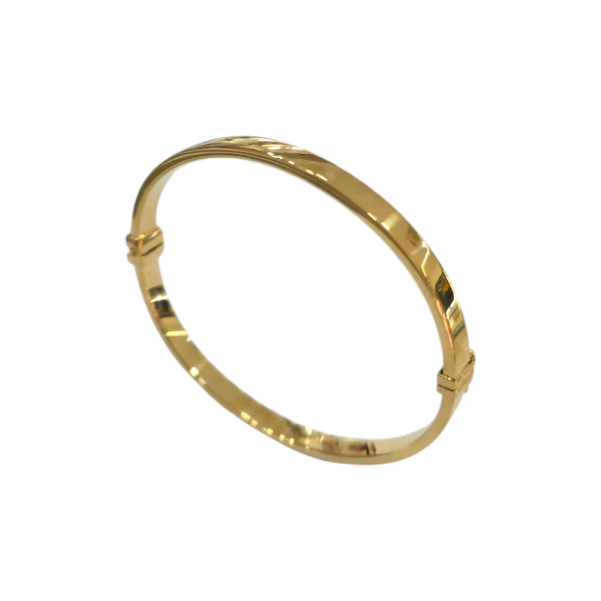 Bracciale donna in argento dorato liscio a manetta