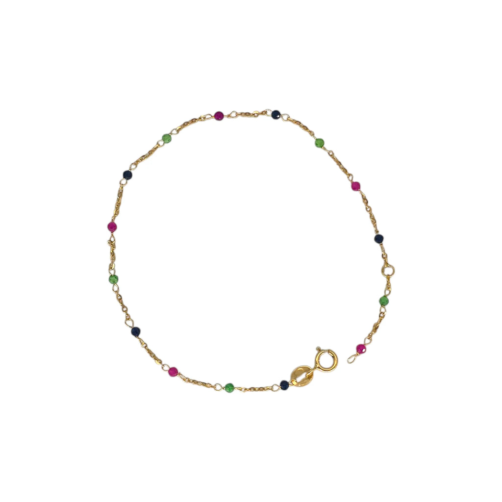 Bracciale donna in oro 18 carati pietre colorate leggero
